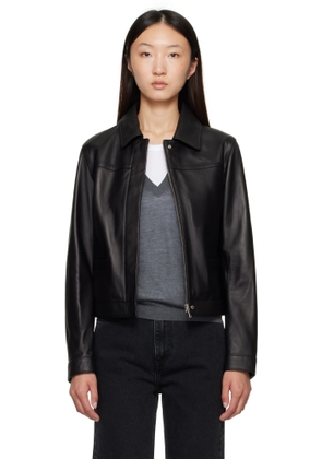 Loulou de Saison Black Ascot Leather Jacket