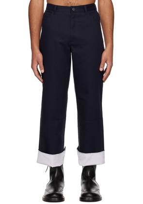 K.NGSLEY Navy Diran Denim Trousers