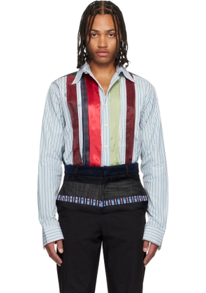 Edward Cuming Green & White Patch And Slash Shirt