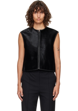 Loulou de Saison Black Ampas Pony-Effect Leather Vest