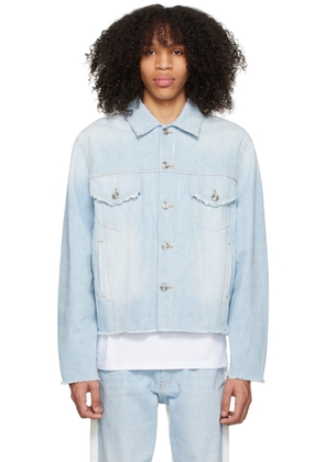 BLUEMARBLE Blue & White Frayed Denim Jacket