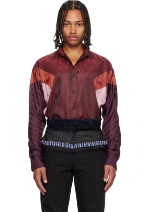 Edward Cuming Burgundy Sag Arm Flex Shirt
