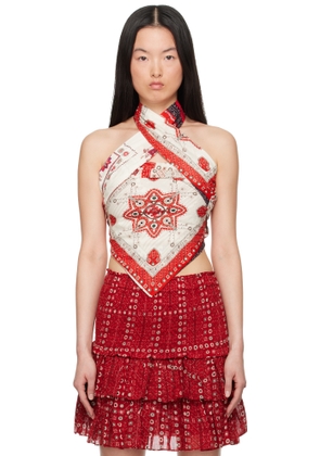 Isabel Marant Etoile White & Red Feyza Camisole