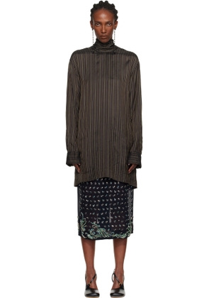 Dries Van Noten Brown Pussy-Bow Blouse