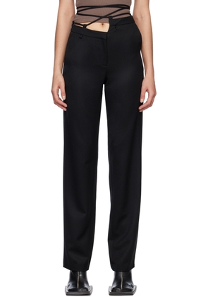 SRVC Black Asymmetric Trousers