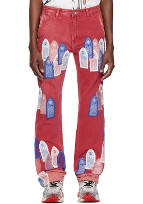 Who Decides War Red Patched Arch Carpenter Jeans