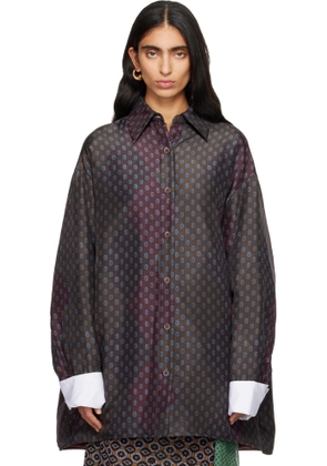 Dries Van Noten Burgundy Printed Jacket