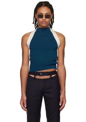 K.NGSLEY SSENSE Exclusive Navy Banded Tank Top