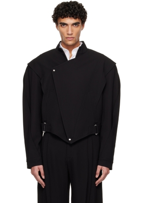 Mugler Black Asymmetric Officer Jacket