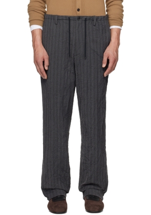 Dries Van Noten Gray Drawstring Trousers