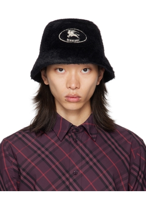 Burberry Black Knight Stamp Faux Fur Bucket Hat