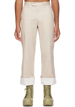 K.NGSLEY SSENSE Exclusive Beige Ayan Trousers