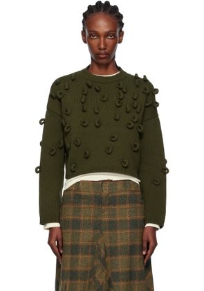 JW Anderson Khaki Cropped Loop Sweater