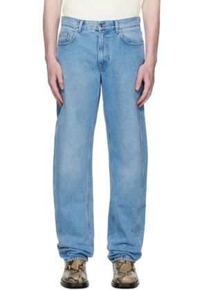 Mugler Blue Straight Denim Jeans