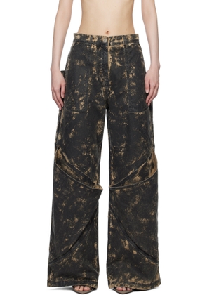 The Attico Black & Beige Long Jeans