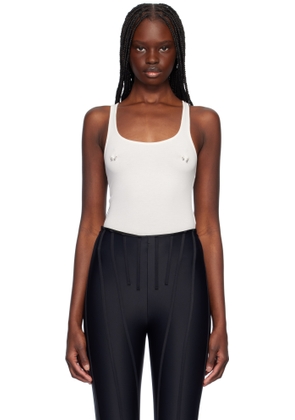 Mugler Off-White Pierced Tank Bodysuit