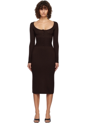 Staud Brown Sabrina Midi Dress