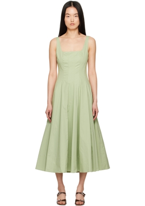 Staud Green Wells Midi Dress