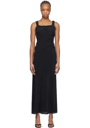 Staud Black Nic Silk Maxi Dress