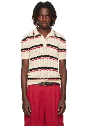 Valentino Beige Striped Polo
