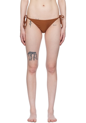 GANNI Brown String Bikini Bottoms