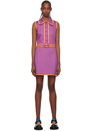 Moschino Purple Belted Minidress