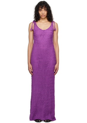 Moschino Purple Self-Tie Maxi Dress