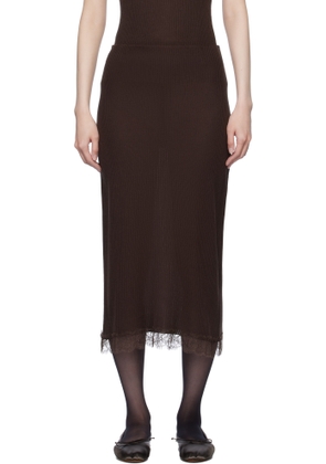 The Row Brown Indira Midi Skirt