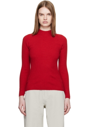 Veilance Red Conic Wool Midlayer Sweater