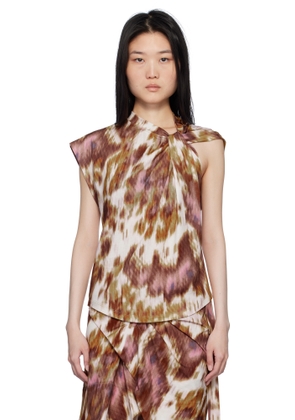 Isabel Marant Etoile Off-White & Tan Nayda T-Shirt