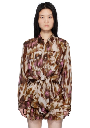 Isabel Marant Etoile Off-White & Tan Nath Shirt