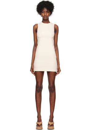 REMAIN Birger Christensen Off-White Round Neck Midi Dress