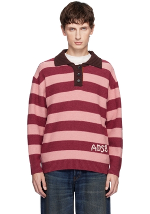 Andersson Bell Pink Loose-Fit Stripe Collar Polo