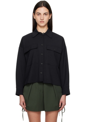 Weekend Max Mara Navy Crochet Shirt