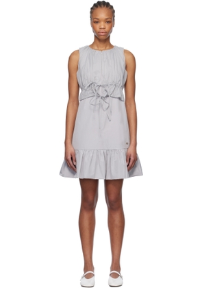 Kijun Gray Sheer Layered Minidress