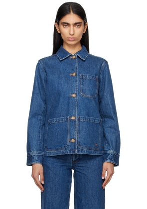 A.P.C. Blue Silvana Logo Denim Jacket