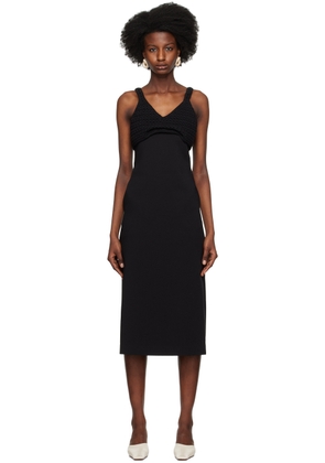 RECTO Black Chunky Bra Top Patch Midi Dress