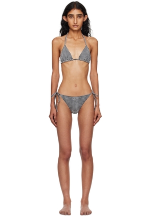 Hunza G Black & White Gingham Seersucker Sabrina Bikini