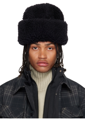 sacai Black Puffy Beanie Hat