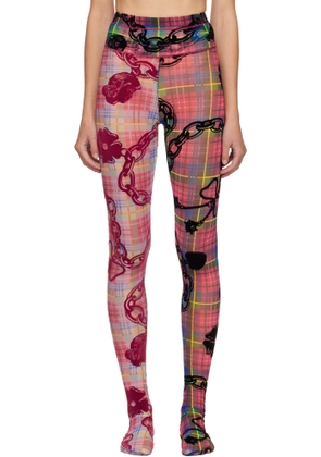 Chopova Lowena Multicolor Tartan Chain Mesh Leggings