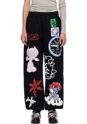 Chopova Lowena Black Flying High Sweatpants