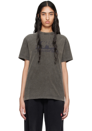 Alexander Wang Gray Distressed Skyline T-Shirt