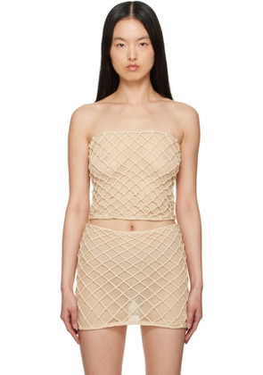 Isa Boulder Beige Macramist Tube Top