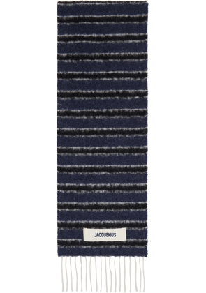 JACQUEMUS Navy & Black Rayures Scarf