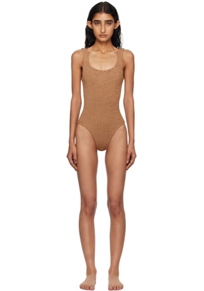 Hunza G Tan Square Neck Swimsuit
