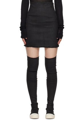 Rick Owens DRKSHDW Black Porterville Dirt Denim Miniskirt