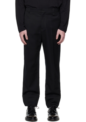 Simone Rocha Black Cuffed Straight Leg Trousers