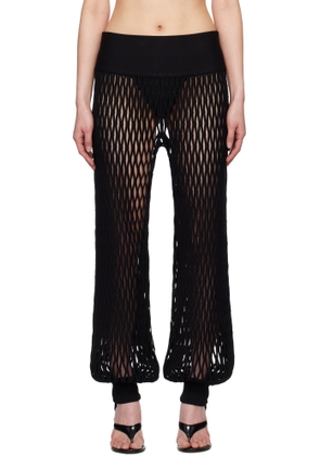 ALAÏA Black Macramé Knit Trousers