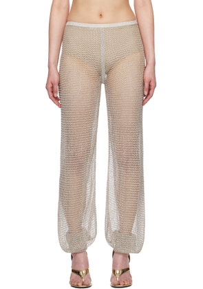 ALAÏA Silver Mesh Knit Balloon Trousers