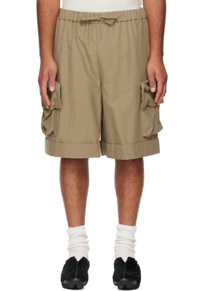 Simone Rocha Khaki Multi Pocket Drawstring Cargo Shorts